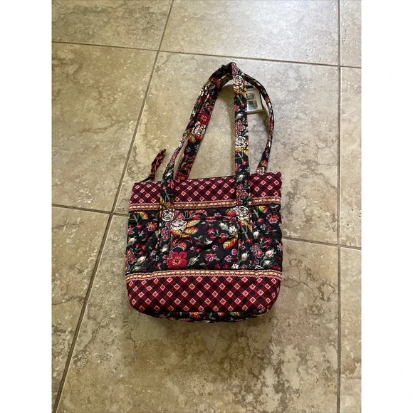 Vera Bradley Quilted Cotton Shoulder Bag Floral Plaid Print NWT - Picture 1 of 5